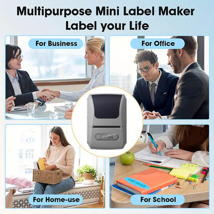 Black Portable Bluetooth Thermal Label Printer – Compact, Ink-Free Mini Label Maker for Home, Office, and Small Business Use in Australia.