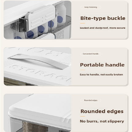 Cream white Large 3 Layer Medicine Storage Box Portable First Aid Kit Organiser with Handle Multi Compartment Container for Family Home Use.