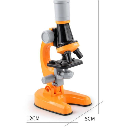 White Kids Biological Microscope Kit 100x 400x 1200x LED Magnification STEM Science Toy for School Students with Sample Slides.