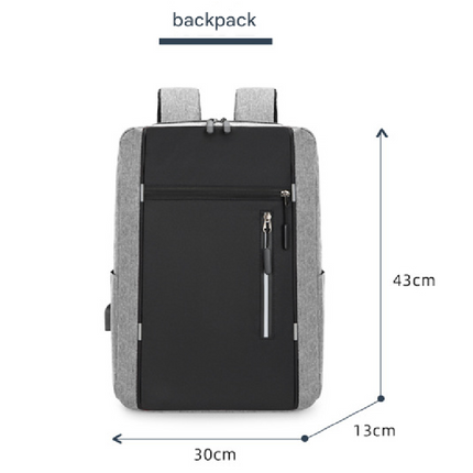 Grey 3 Piece Mens Backpack Set with Sling Bag and Pouch USB Charging Port Large Capacity Laptop Daypack Water Resistant Business Travel School Bag.