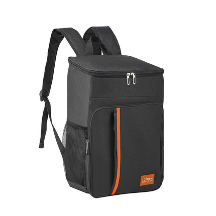 Black Large Capacity Insulated Cooler Backpack 20.5L Leakproof Thermal Lunch Bag Waterproof Soft Sided Cooling Rucksack for Camping Picnic Beach & Work.