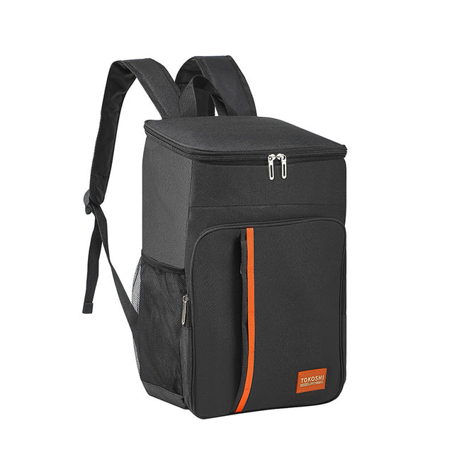 Black Large Capacity Insulated Cooler Backpack 20.5L Leakproof Thermal Lunch Bag Waterproof Soft Sided Cooling Rucksack for Camping Picnic Beach & Work.