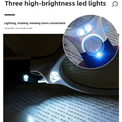 2 Pack Black and white Handheld LED Magnifying Glass 10x Zoom 70mm Lens Illuminated Reading Magnifier with Light for Seniors Low Vision Books Maps and Kids Science.