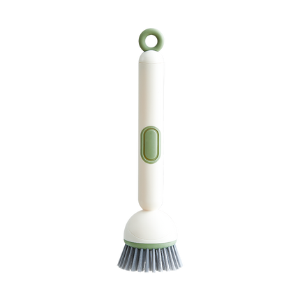 2 Pack Green Kitchen Dish Brush with Soap Dispenser Adjustable Handle 360 Degree Cleaning Scrubber Non-Scratch Bristles for Pans Pots and Sink.