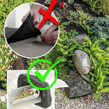 2 Pack Realistic Faux Rock Key Hider Outdoor Spare Key Safe Box Weatherproof Secret Compartment for Garden Yard and Front Door Security.