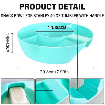 2 Pack Red Snack Bowl for Stanley 40oz Tumbler with Handle Reusable Silicone Snack Ring Divider Tray for Movie Night Road Trip and Camping.