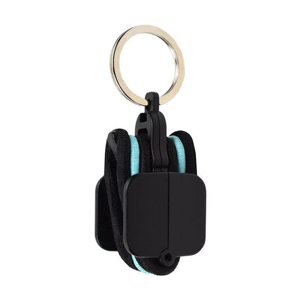 3-PCS Black Portable Hair Tie Organizer Keychain Compact Hair Accessories Holder with Clip for Travel School Bag and Purse.