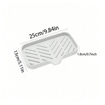 3-PCS Grey Large Drainable Soap Dish Tray with Anti-Slip Base for Bathroom Sink - Keeps Soap Dry and Organized in Australian Homes.