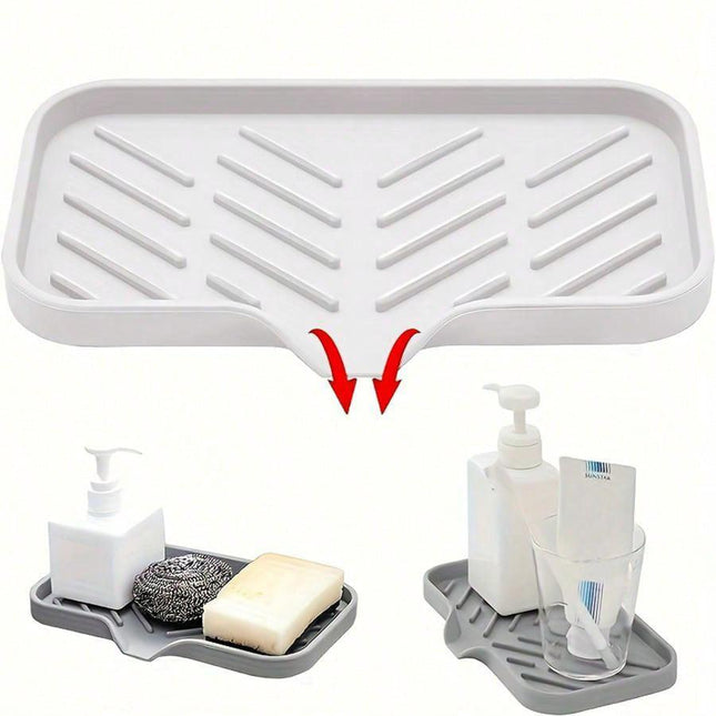 3-PCS White Large Drainable Soap Dish Tray with Anti-Slip Base for Bathroom Sink - Keeps Soap Dry and Organized in Australian Homes.