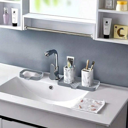 3-PCS White Large Drainable Soap Dish Tray with Anti-Slip Base for Bathroom Sink - Keeps Soap Dry and Organized in Australian Homes.