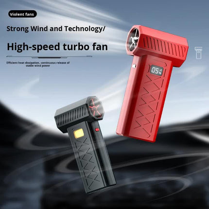 Black High Power Portable Jet Fan Air Blower 130000 RPM Electric Duster for Snow Removal Car Drying Camping and Outdoor Cleaning.
