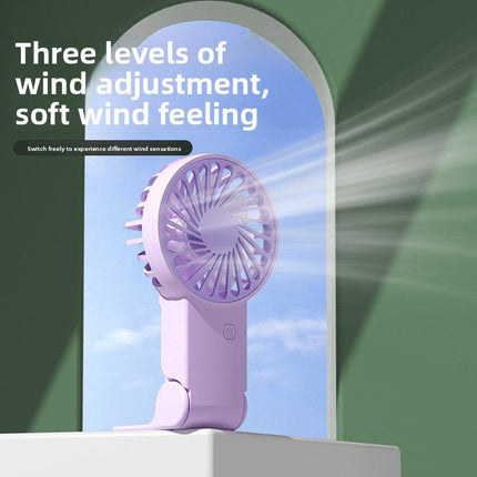 Green 2 Pack Mini Portable Handheld Fan Foldable Desktop Personal Fan USB Rechargeable Pocket Fan with 3 Speeds for Travel Office and Outdoor.