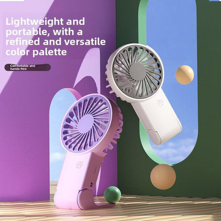 Purple 2 Pack Mini Portable Handheld Fan Foldable Desktop Personal Fan USB Rechargeable Pocket Fan with 3 Speeds for Travel Office and Outdoor.