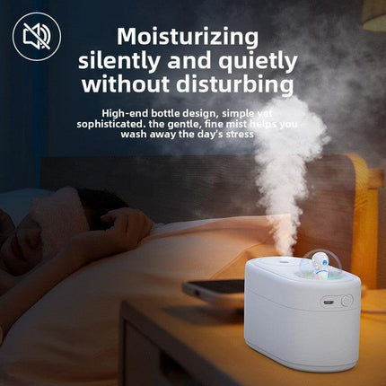 Green Rechargeable Mini Astronaut Air Humidifier USB Desktop Cool Mist Humidifier with 7-Color LED Night Light for Bedroom and Office.