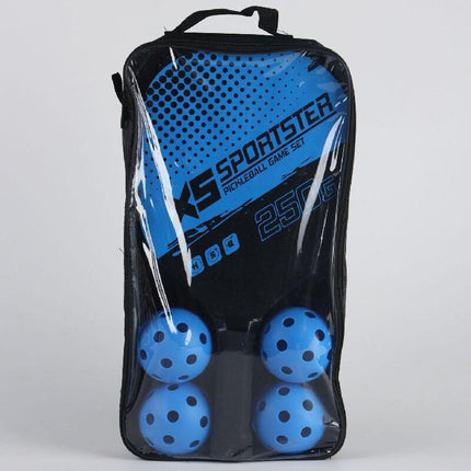 Blue Pickleball Paddles Set of 2 Lightweight Wood Rackets with 4 Pickleballs and Carry Bag Outdoor Sports Equipment for Beginners.