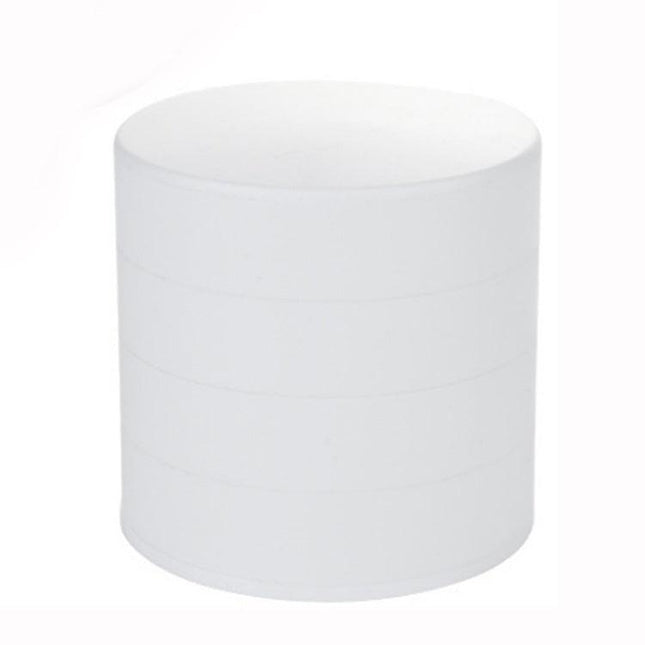 2 Pack White Nordic Style Rotating Jewellery Storage Box 4-Layer Dustproof Organiser Case with Felt Lining for Accessories and Trinkets.