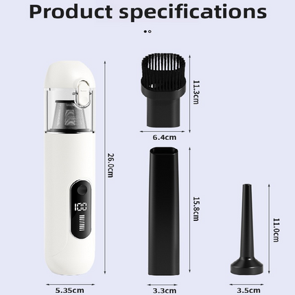 Grey 2-in-1 Cordless Handheld Car Vacuum Cleaner and Air Blower Powerful Suction Brushless Motor Portable Duster for Home and Auto.