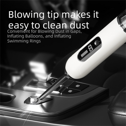 Black 2-in-1 Cordless Handheld Car Vacuum Cleaner and Air Blower Powerful Suction Brushless Motor Portable Duster for Home and Auto.