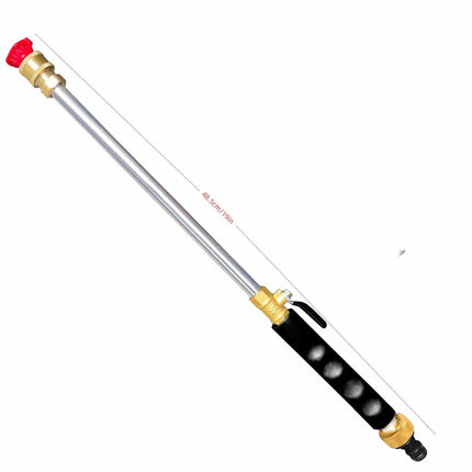 Black High Pressure Washer Gun with 2 Spray Nozzles 19inch Long Wand Metal Garden Hose Sprayer for Car Wash Window Cleaning and Watering.