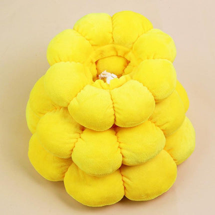 3-Pcs Soft Yellow Sunflower Elizabethan Collar Adjustable Pet Cone for Cats and Small Dogs Anti-Bite Recovery Neck Pillow(S).