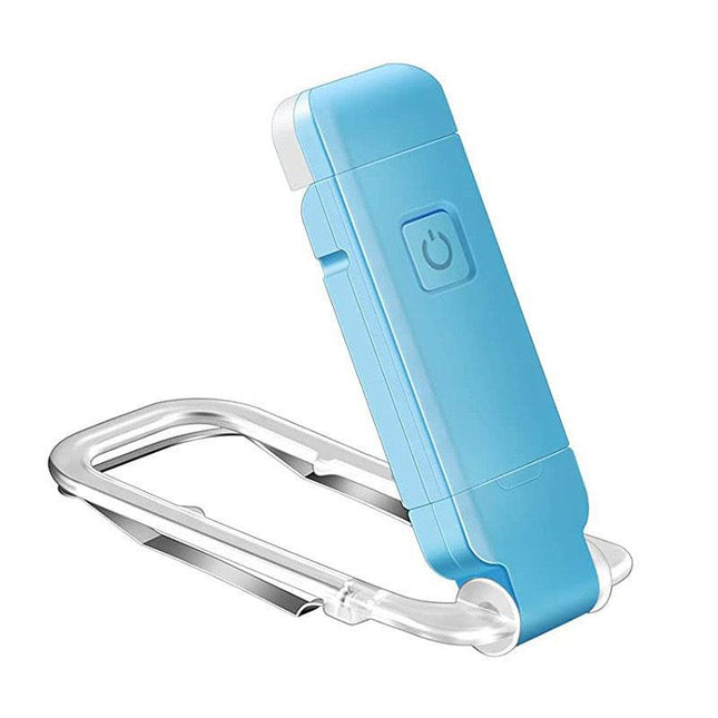 2-PCS Blue Mini USB Rechargeable LED Book Light Eye Protection Reading Lamp with Adjustable Clip and Brightness for Kids Students Travel.