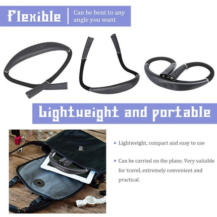 Black Hands-Free USB Rechargeable Neck Reading Light 3 Colour Modes Flexible LED Book Lamp for Night Reading Knitting Repairing.