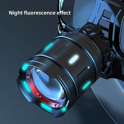 High Power 30W LED Headlamp with White Laser Long Range Zoom Motion Sensor Head Torch for Night Fishing Camping Adventure Australian Outdoor Use(Free with purchase: 3 x 18650 batteries).