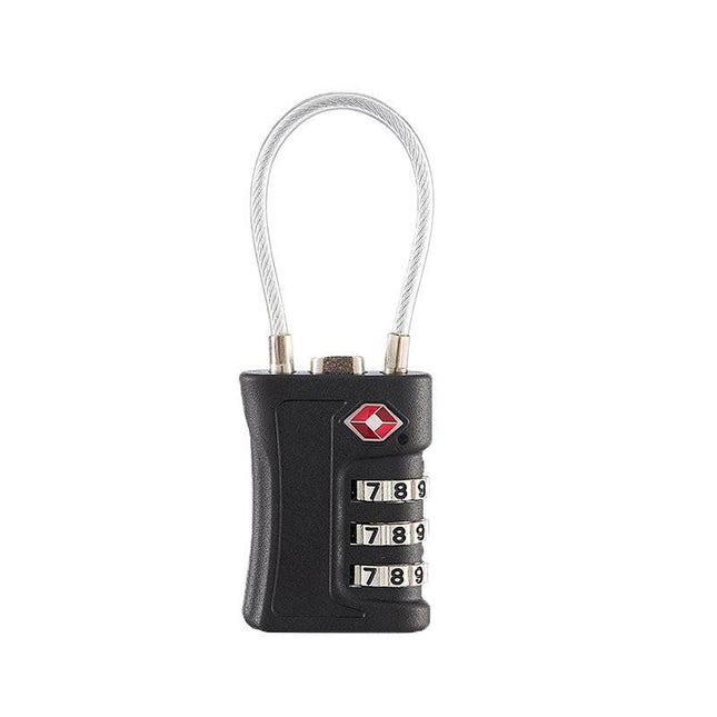 Black TSA Approved Cable Combination Padlock 3-Digit Security Lock for Travel Luggage Suitcase Gym Lockers Durable Steel Wire Australian Travel Essential.