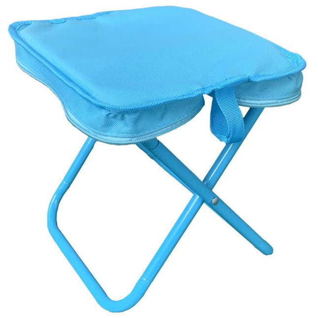 Blue Ultra-Compact Portable Folding Stool 120kg Capacity Lightweight Camping Chair for Fishing Hiking and Australian Outdoor Events.