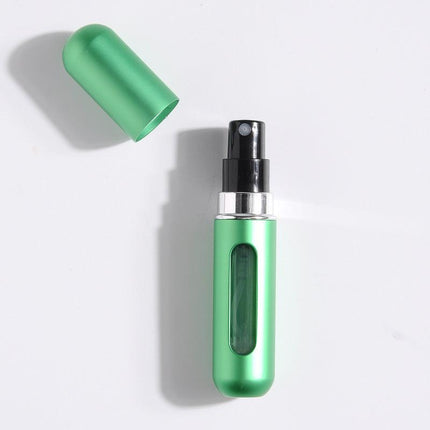 5-Pcs Green 5ml Refillable Perfume Atomizer Portable Bottom Fill Travel Spray Bottle for Fragrance and Aftershave Australian Travel Essential.