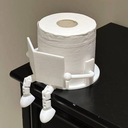 2-PCS Black Novelty 3D Printed Reading Figure Toilet Roll Holder Fun Desktop Paper Stand Ornament for Bathroom Decor Unique Gift for Australian Homes.