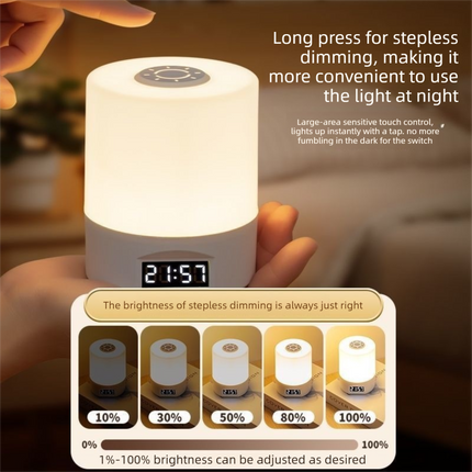 White Rechargeable LED Night Light with Remote Control Digital Clock Display 3 Color Modes Stepless Dimming Bedside Lamp for Nursing Camping Australia.