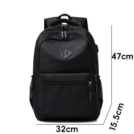 Black Large Capacity Laptop Backpack Water Resistant Travel Daypack with USB Charging Port for University High School Students and Commuters Black.