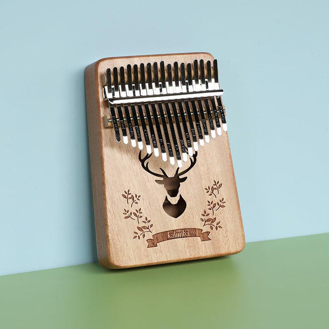 Natural-color forest deer 17 Key Kalimba Thumb Piano Solid Wood Portable Finger Piano for Beginners and Music Lovers Includes Tuning Kit and Bag for Australian Lifestyle.