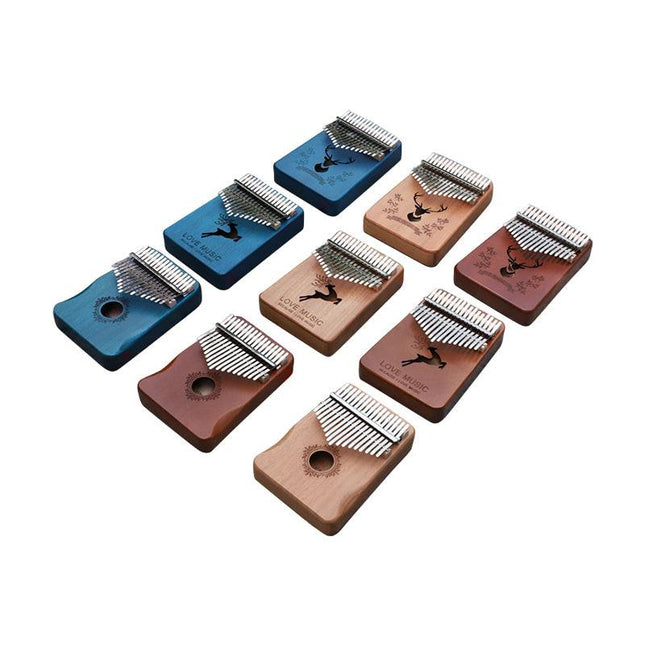 Retro forest deer 17 Key Kalimba Thumb Piano Solid Wood Portable Finger Piano for Beginners and Music Lovers Includes Tuning Kit and Bag for Australian Lifestyle.