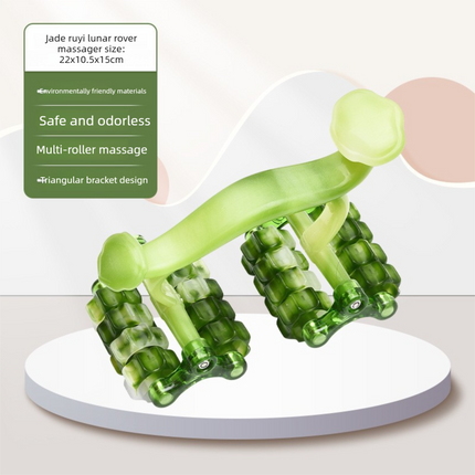2-Pcs Green Manual Roller Massager Handheld Full Body Relaxation Tool for Back Waist Legs Moon Car Design Ergonomic Deep Tissue Massage for Australian Homes.