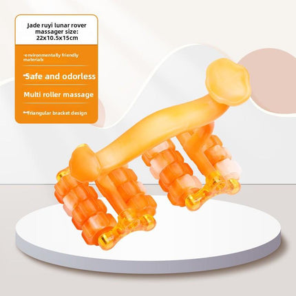 2-Pcs Orange Manual Roller Massager Handheld Full Body Relaxation Tool for Back Waist Legs Moon Car Design Ergonomic Deep Tissue Massage for Australian Homes.