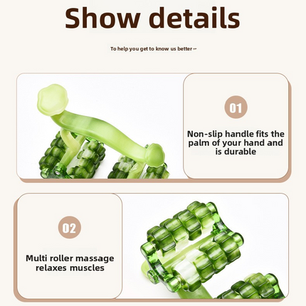2-Pcs Orange Manual Roller Massager Handheld Full Body Relaxation Tool for Back Waist Legs Moon Car Design Ergonomic Deep Tissue Massage for Australian Homes.