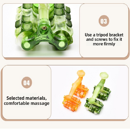 2-Pcs Orange Manual Roller Massager Handheld Full Body Relaxation Tool for Back Waist Legs Moon Car Design Ergonomic Deep Tissue Massage for Australian Homes.