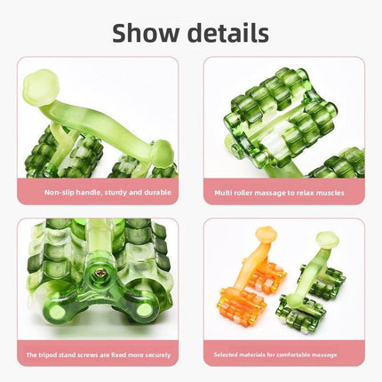 2-Pcs Orange Manual Roller Massager Handheld Full Body Relaxation Tool for Back Waist Legs Moon Car Design Ergonomic Deep Tissue Massage for Australian Homes.