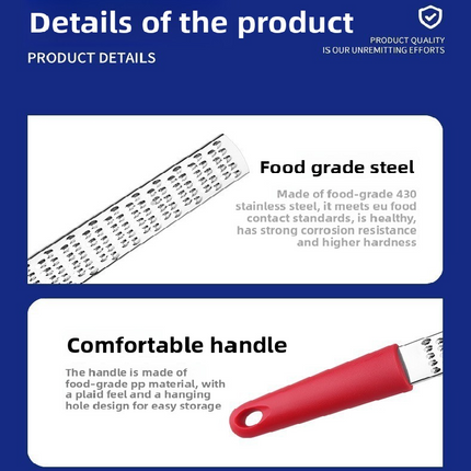3-PCS Red Stainless Steel Lemon Zester and Cheese Grater 32cm Long Multi-functional Kitchen Grater for Citrus Ginger and Chocolate Australian Home Cooking.