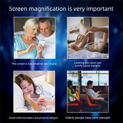 Black Portable 10-Inch Mobile Phone Screen Magnifier with Foldable Stand - 3D HD Video Amplifier for Movies & Reading - Pull-Out Design Compatible with All Smartphones - Ideal for Home, Travel & Camping.