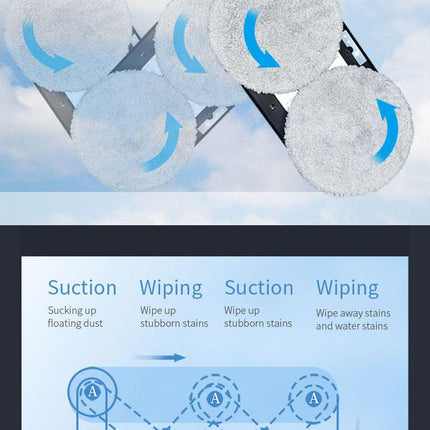 Smart Robot Window Cleaner - Automatic Glass Cleaning Washer with Remote Control - 2800Pa Suction & UPS Safety System - Includes 10 Microfibre Pads.