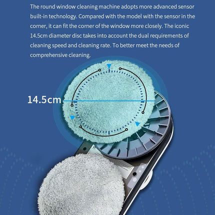 Smart Robot Window Cleaner - Automatic Glass Cleaning Washer with Remote Control - 2800Pa Suction & UPS Safety System - Includes 10 Microfibre Pads.