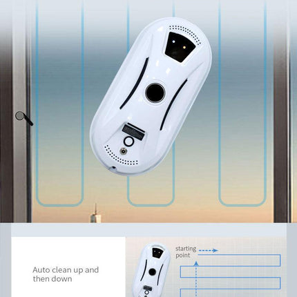Smart Robot Window Cleaner - Automatic Glass Cleaning Washer with Remote Control - 2800Pa Suction & UPS Safety System - Includes 10 Microfibre Pads.