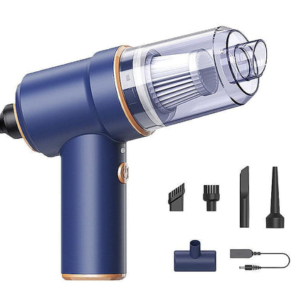 Cordless Handheld Car Vacuum Cleaner 2-in-1 Air Duster Blower 120W High Power Portable Mini Detailer for Auto Home Office Morant Blue.