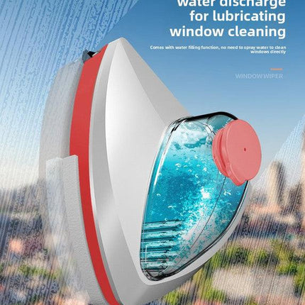 Magnetic Double Sided Window Cleaner with Water Tank 8-15mm Single Glazing Glass Wiper Tool High Rise Safety Rope.