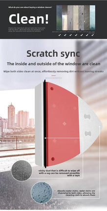 Magnetic Double Sided Window Cleaner with Water Tank 8-15mm Single Glazing Glass Wiper Tool High Rise Safety Rope.