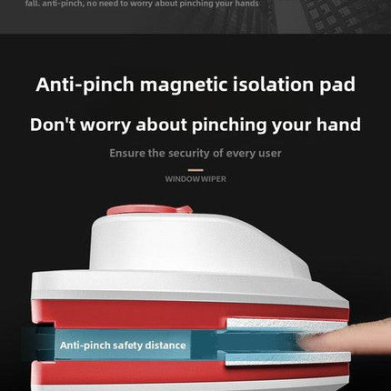 Magnetic Double Sided Window Cleaner with Water Tank 8-15mm Single Glazing Glass Wiper Tool High Rise Safety Rope.