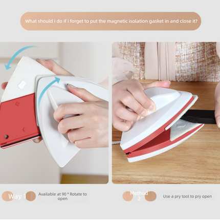 Magnetic Double Sided Window Cleaner with Water Tank 8-15mm Single Glazing Glass Wiper Tool High Rise Safety Rope.